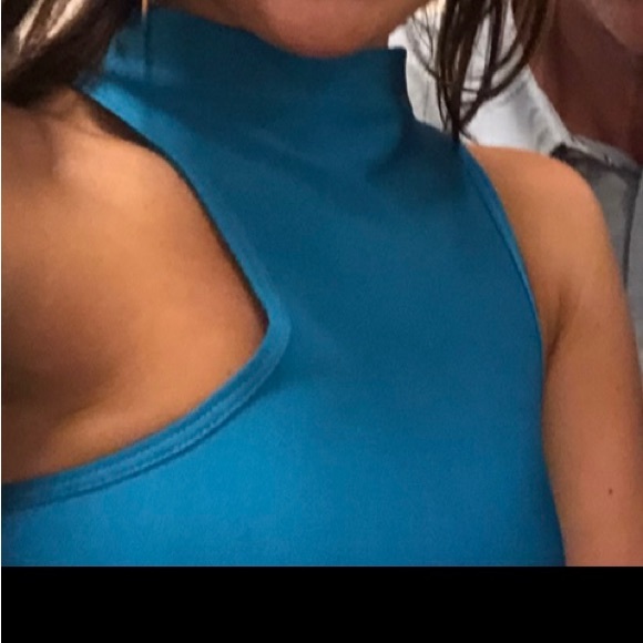 House of CB Turquoise bodycon midi dress. - Picture 4 of 5